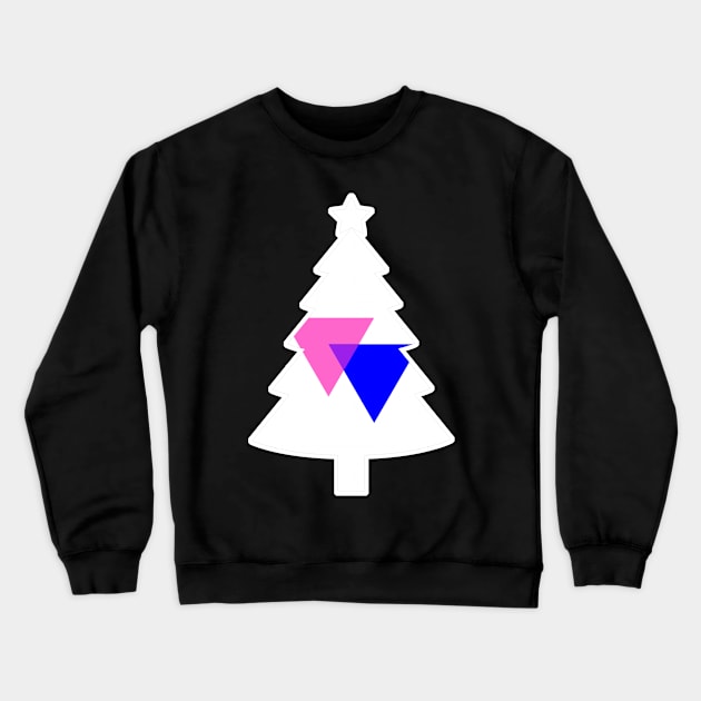 Christmas Tree LGBT Flag Bisexual-Triangles Crewneck Sweatshirt by aaallsmiles